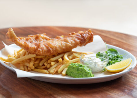 Hand cooked fish and chips food photography by Chloe Edwards